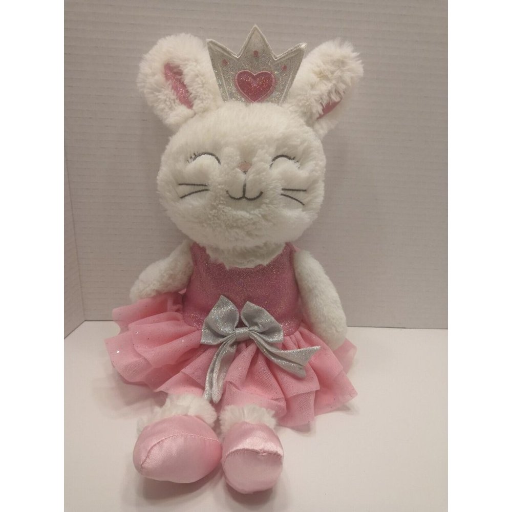 Animal Adventure White Ballerina Bunny Rabbit Pink Tutu Crown Tiara  17"